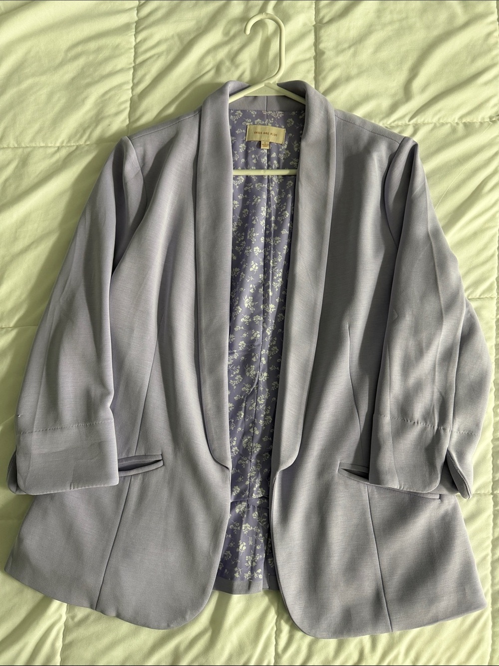 Skies Are Blue Light Purple Open-Front Blazer